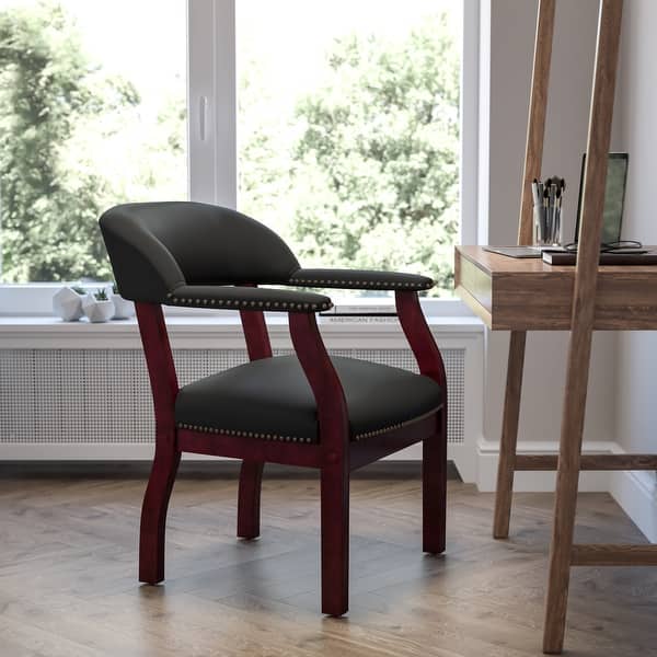 slide 2 of 31, Conference Chair with Accent Nail Trim Black