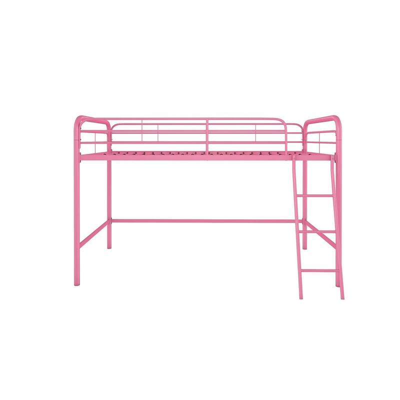 Taylor & Olive Discovery Metal Twin Loft Bed - Pink