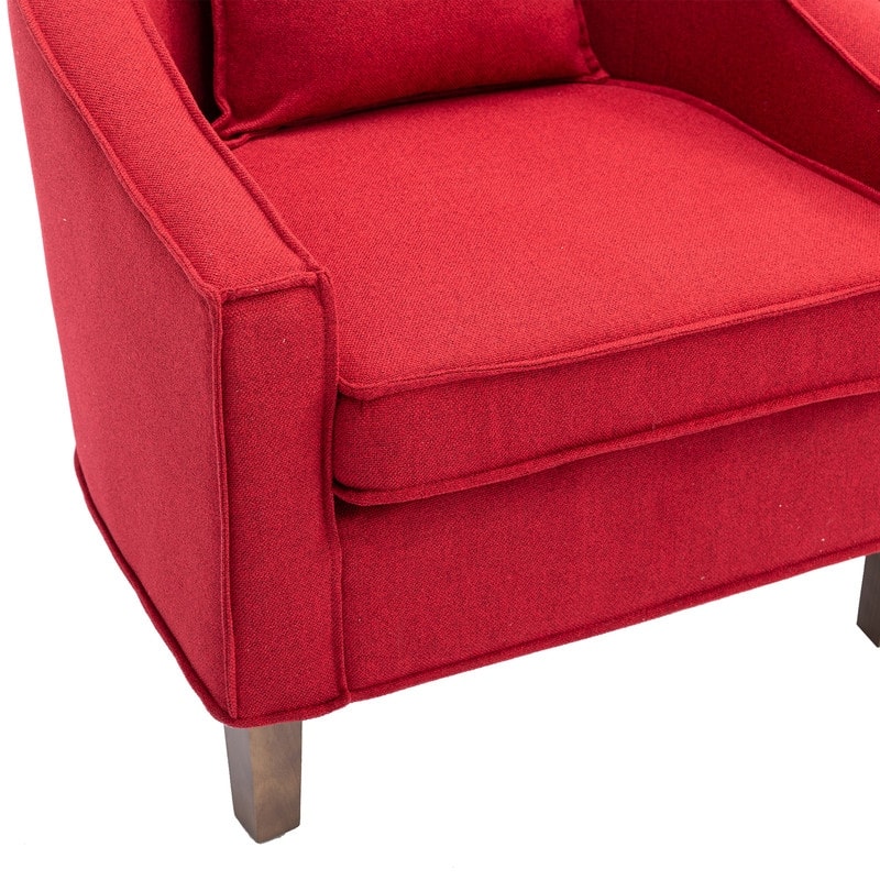 SEYNAR Mid Century Modern Barrel Chair Upholstered Club Accent Chair with Ottoman