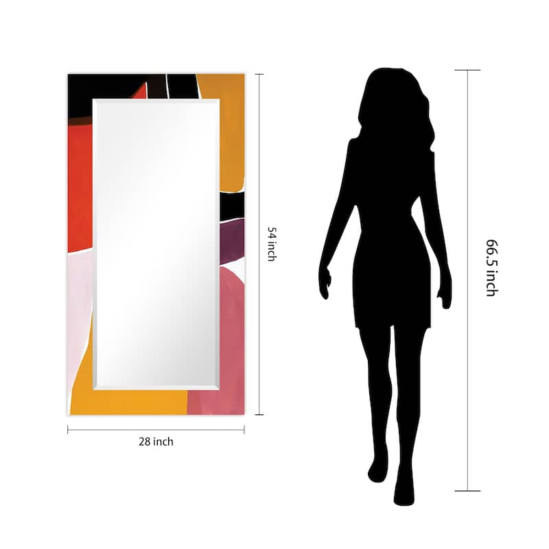 Abstract Rectangular Beveled Wall Mirror, Leaner,Large Mirror, Bathroom Mirror,Cheval Mirror,Ready to Hang