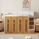 preview thumbnail 2 of 38, Stairway Twin Size Loft Bed with Pull-Out Wardrobes and Storage Shelves, Solid Wood Loft Bedframe w/ Two-Tone Storage Staircase