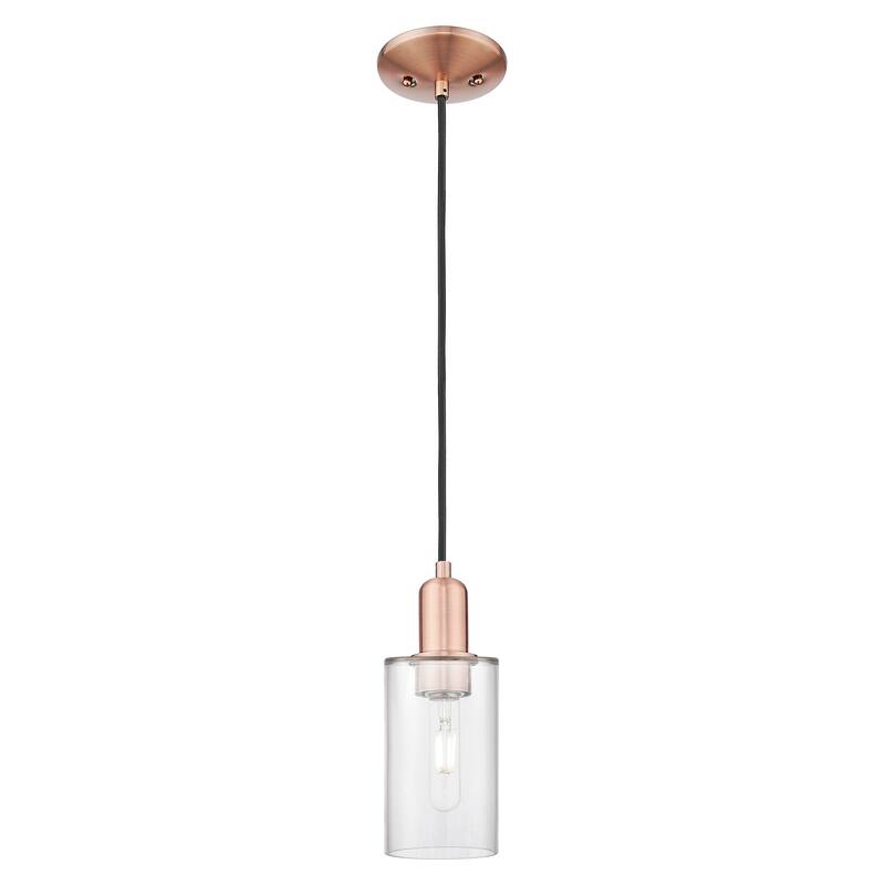 Innovations Lighting Endless Possibilities Arcadia - Clymer - 1 Light 4" Cord Hung Mini Pendant - Clear/Antique Copper