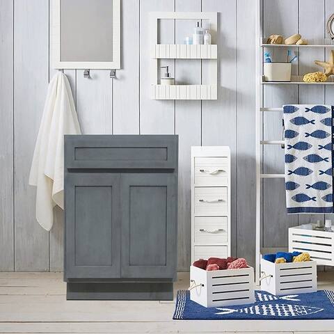 Vanity Art 24-inch Solid Wood Single Sink Bathroom Vanity Cabinet