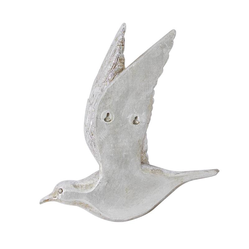 Polystone Bird Distressed 3D Floating Home Wall Decor - Set of 3 Dark Brown, Silver, Gold - Roche River Decor