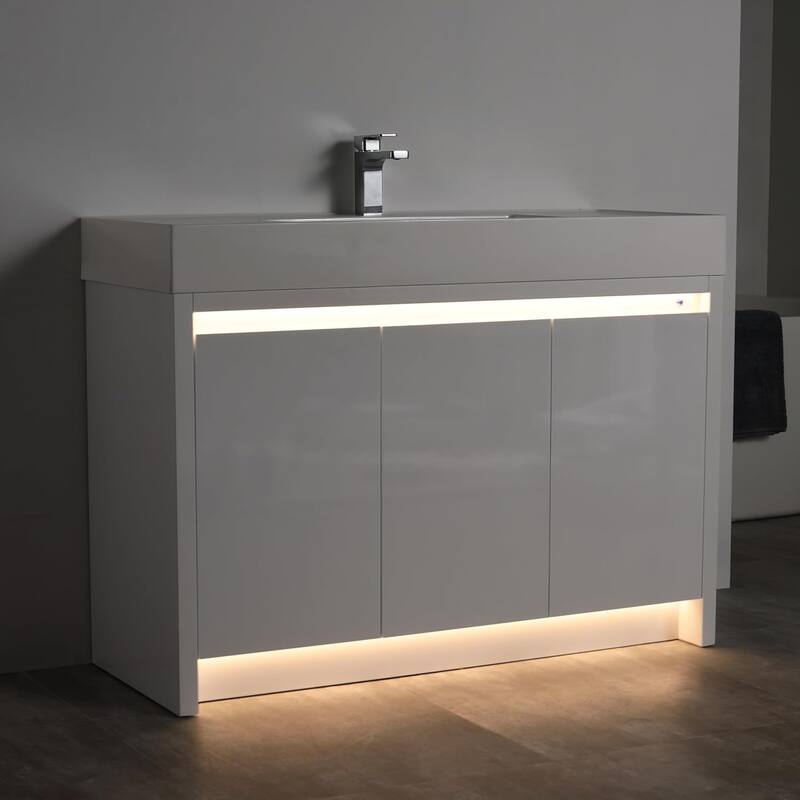 Blossom 48" All Wood Freestanding Bathroom Vanity with Acrylic Sink