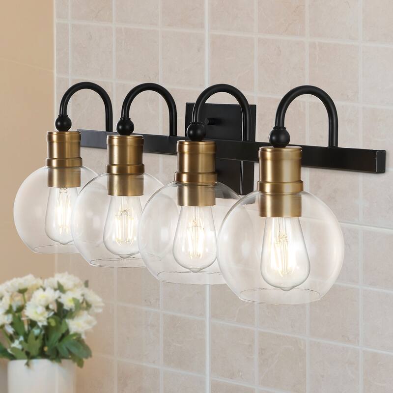 Kurtz Iron/Glass Rustic Vintage LED Vanity Light, by JONATHAN Y