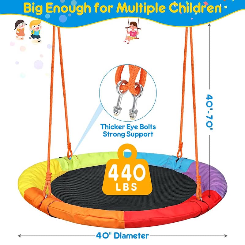 Saucer Swing with Stand for Kids Outdoor 440lbs Swing Set Heavy-Duty - 40 in