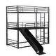 preview thumbnail 4 of 16, Multi-functional Twin Size Metal Bunk Bed with Ladders and Slide, Divided into Platform and Loft Bed