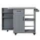 preview thumbnail 9 of 53, Outdoor Kitchen Island with Stainless Steel Top & Storage, Lockable Wheels