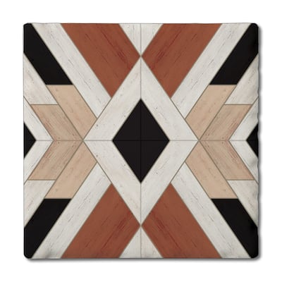 Aztec Wood 4 Pack Absorbent Stone Coasters with Cork Backing 4" Square Made in The USA Absorbent Wipes Clean