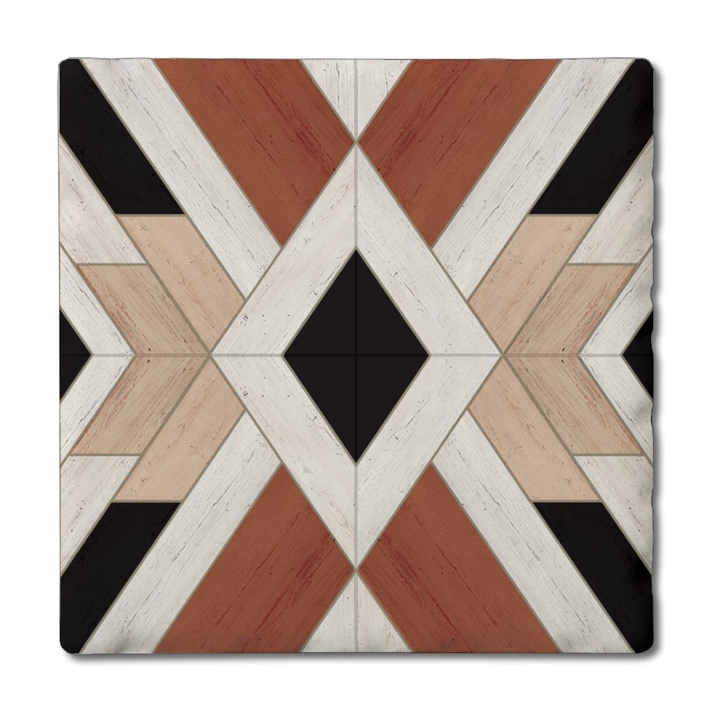 Aztec Wood 4 Pack Absorbent Stone Coasters with Cork Backing 4" Square Made in The USA Absorbent Wipes Clean