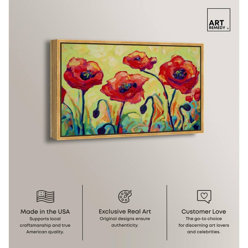 Red Poppy Field II Canvas by Art Remedy