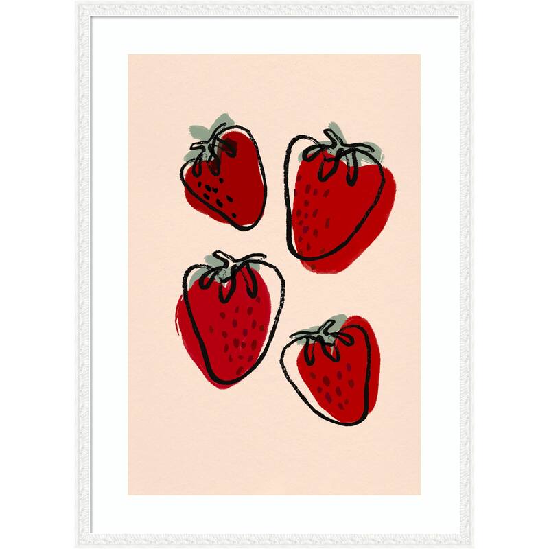 Berry Delight Sketch by Treechild Wood Framed Wall Art Print