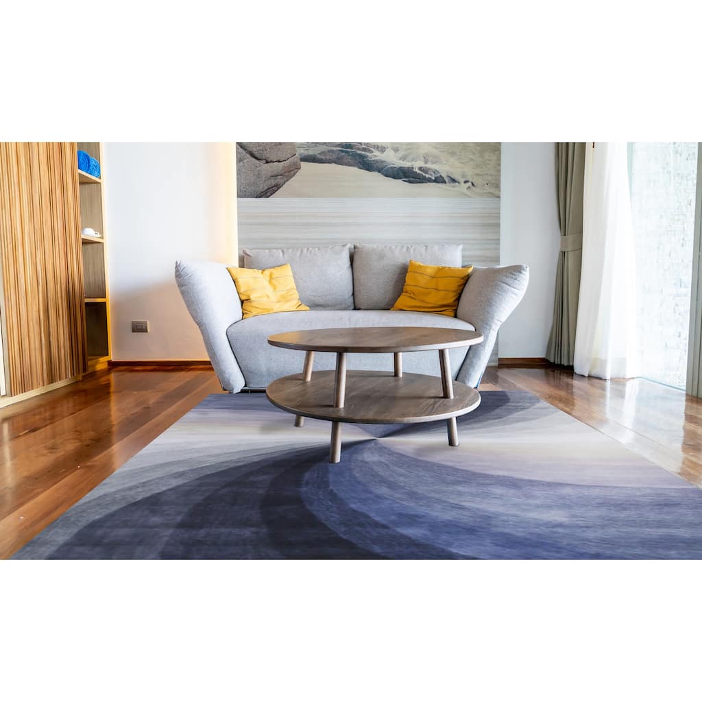 Blue Contemporary Abstract Swirl Area Rug - Elegant and Timeless Design