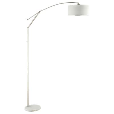 Jamison Chrome Drum Shade Arc Adjustable Floor Lamp