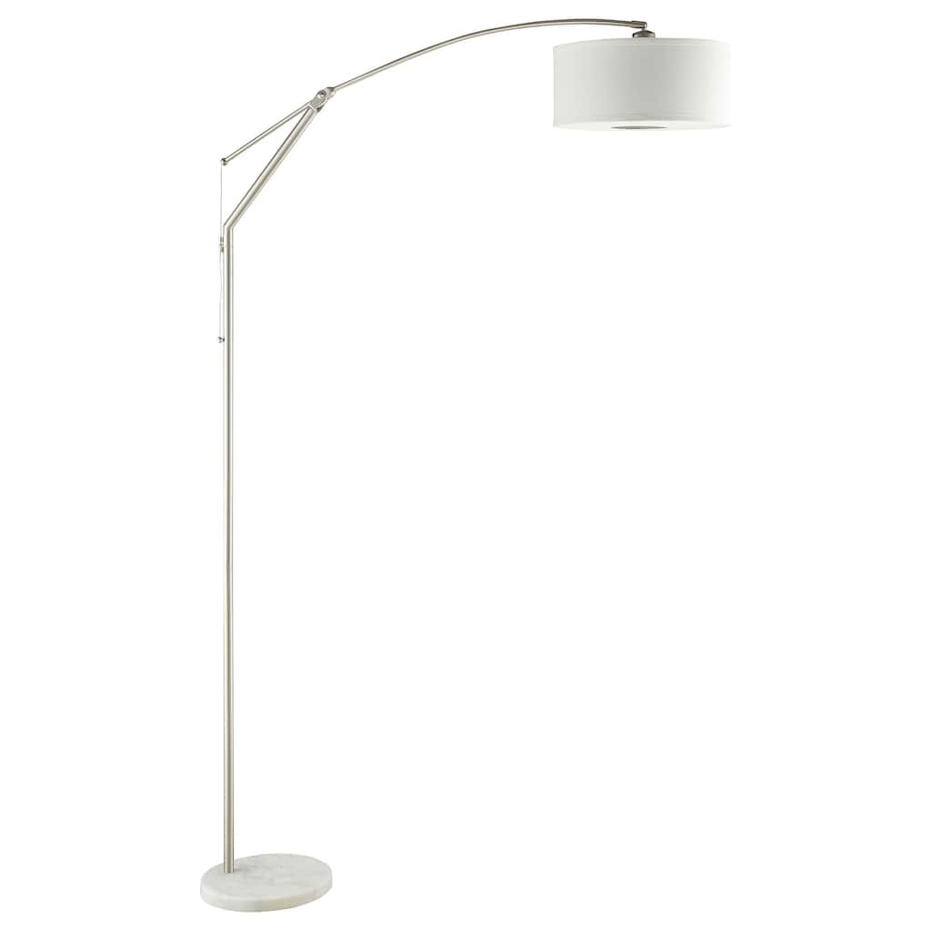 Jamison Chrome Drum Shade Arc Adjustable Floor Lamp