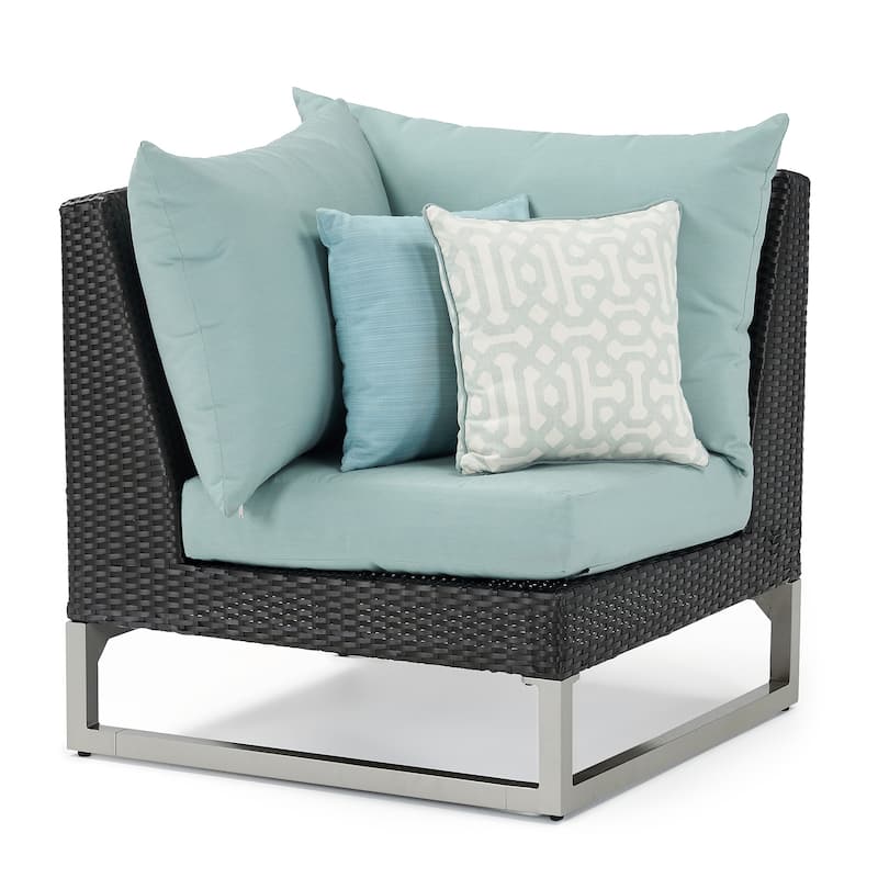 Milo Espresso 4 Piece Sunbrella Outdoor Patio Sectional with Table