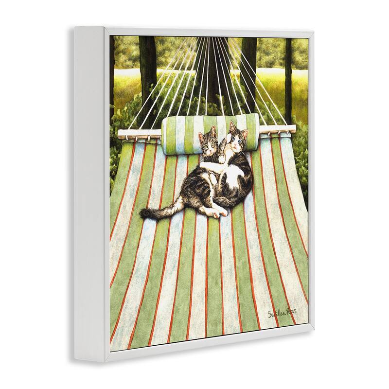 Stupell Playful Kittens on Hammock Framed Giclee Art Design By Sueellen Ross