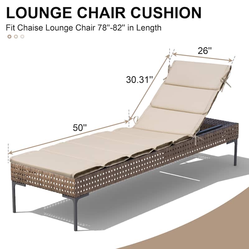 Outdoor Patio Chaise Lounge Cushion Lounger Cushion