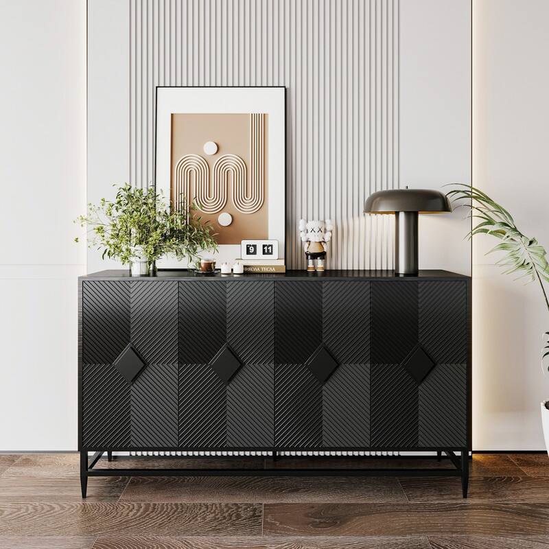 59'' Modern Wood Storage Cabinet Sideboard Buffet for Living Room or Dining Room