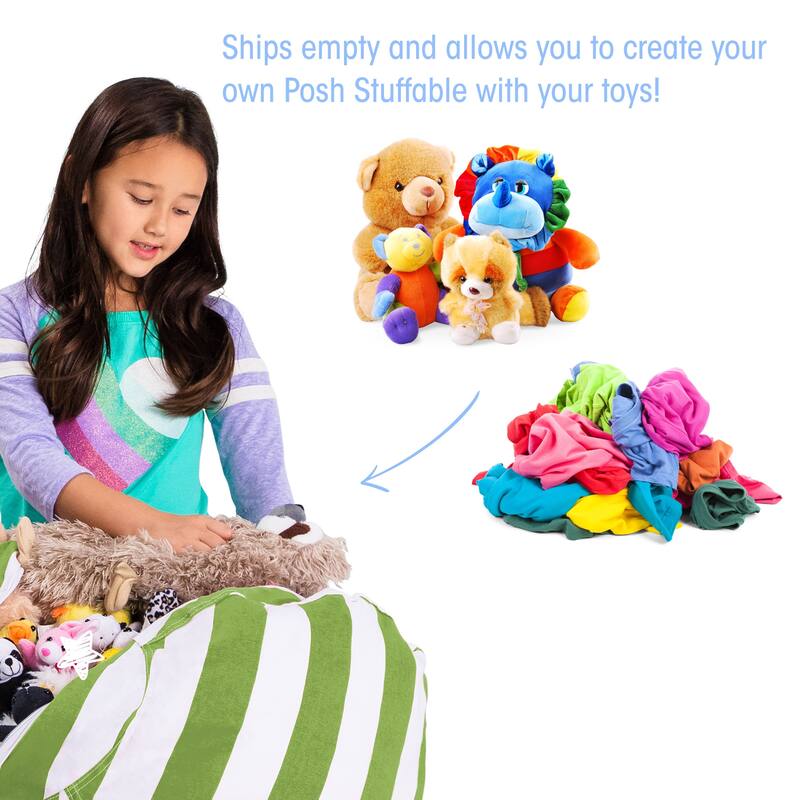 Kids' Stuffed Animal Storage Bean Bag Chair Cover or Toy Organizer