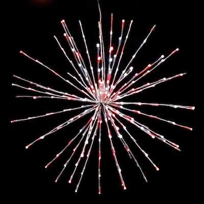 Christmas LED Spritzer Pure White and Red 32 Inch