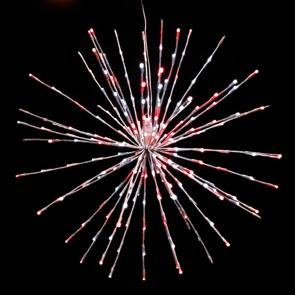 Christmas LED Spritzer Pure White and Red 32 Inch