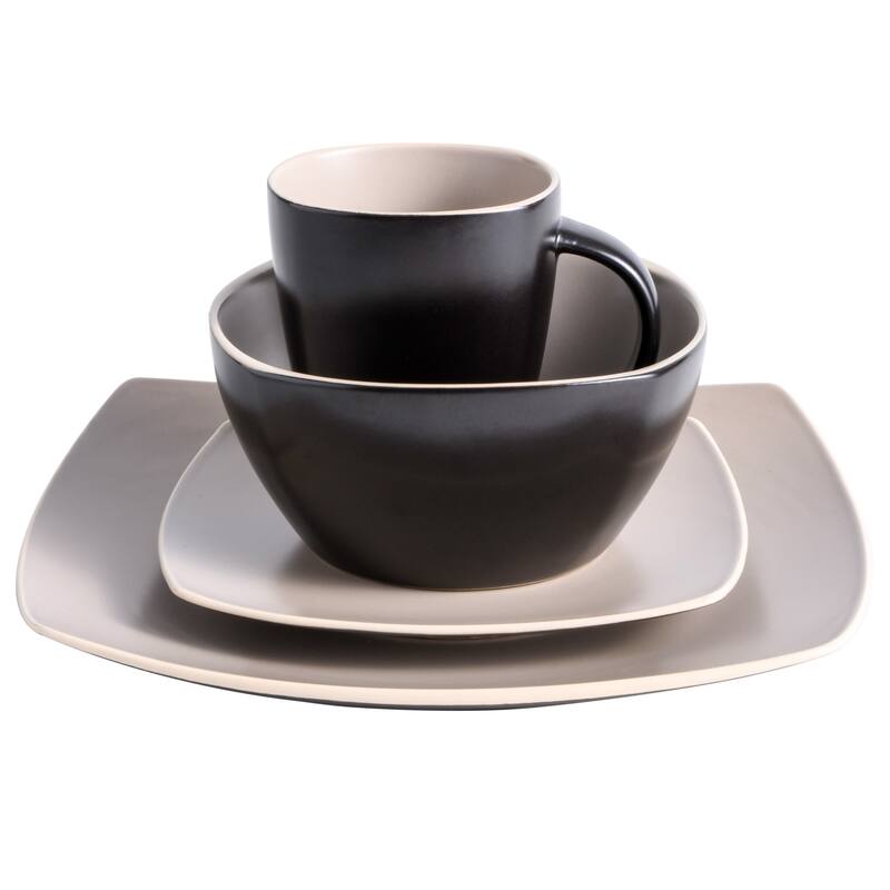 Gibson Soho Lounge Square 16pc Dinnerware Set - Matte Finish