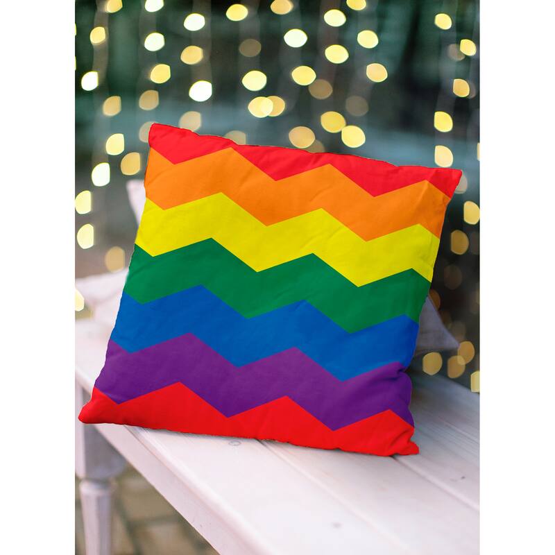 Pride Chevron Outdoor Throw Pillow