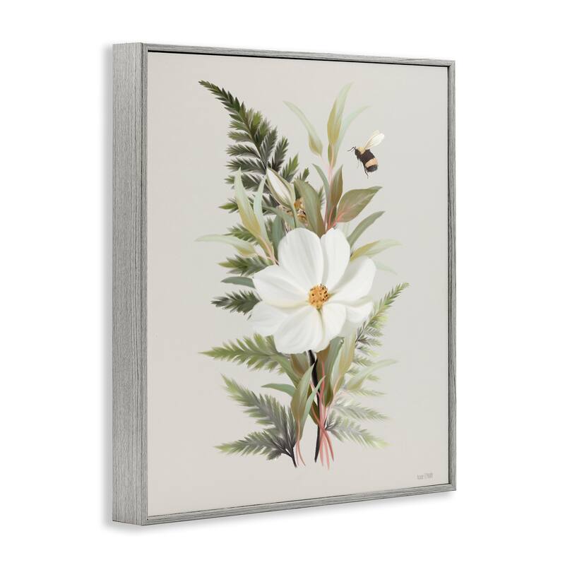 Stupell Bumble Bee & Flower Framed Giclee Art Design By House Fenway