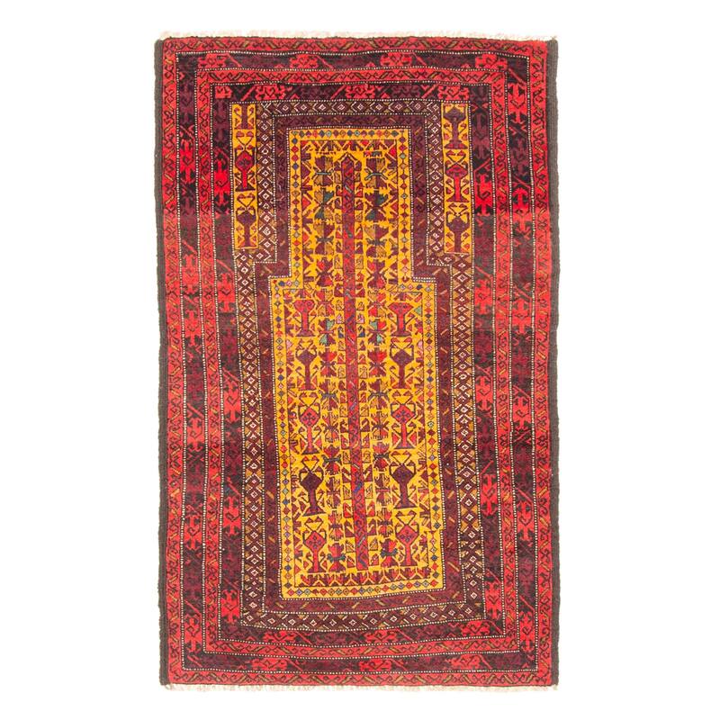 ECARPETGALLERY Hand-knotted Teimani Orange Wool Rug - 2'8 x 4'6