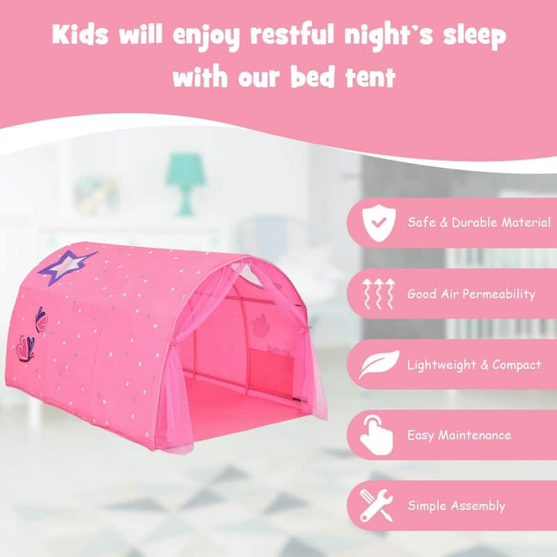 Kids Galaxy Starry Sky Dream Portable Play Tent with Double Net Curtain - 57" (L) x 40" (W) x 32.5" (H)