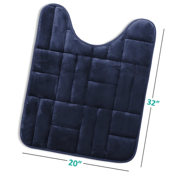 dimension image slide 20 of 28, Clara Clark Ultra Soft Non Slip and Absorbent Bath Rug - Tiled Velvet Memory Foam Bath Mat