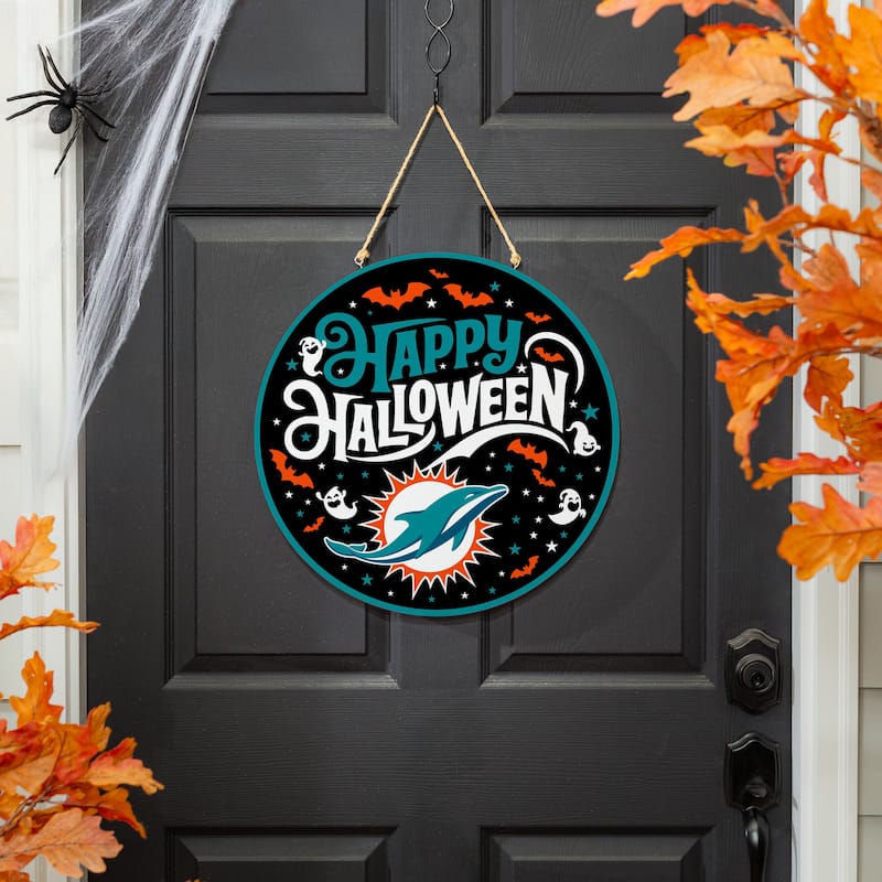 Miami Dolphins 18" x 18" Halloween Door Décor Wall Sign