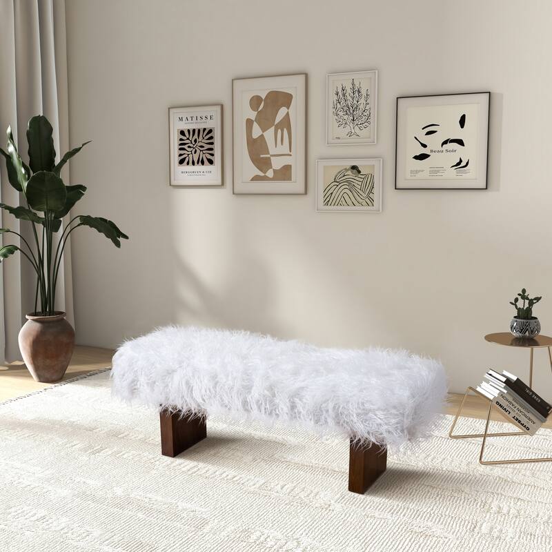 Matsu 51" Wide Luxury Modern Japandi Style Plush Bench