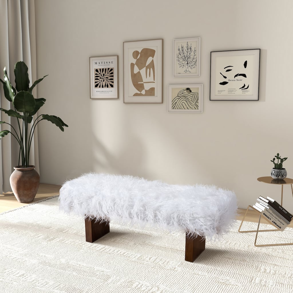 Matsu 51" Wide Luxury Modern Japandi Style Plush Bench