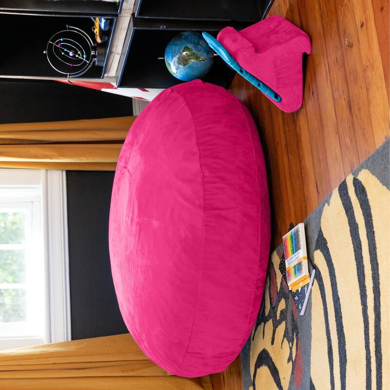 Cocoon Bean Bag Kids Microsuede Chair - 48" - Fuchsia Pink