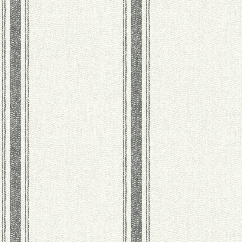 Chesapeake Linette Black Fabric Stripe Wallpaper - 20.5in x 396in x 0.025in