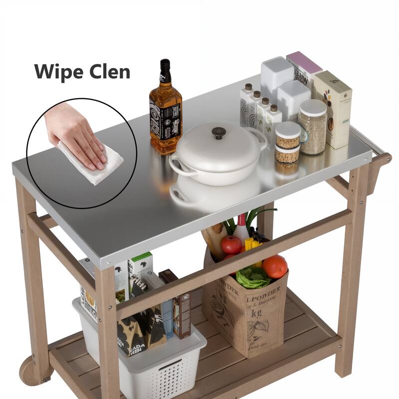 Multi-functional Outdoor Cart: Ideal for Pizza Ovens, Grilling, and Dining -RV carts
