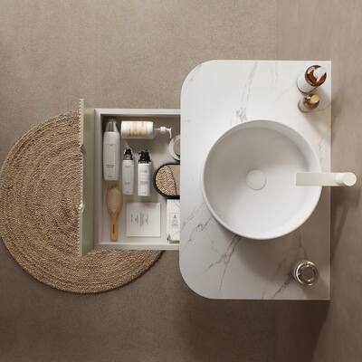 30" Wall-Mounted Vanity with Ceramic Basin
