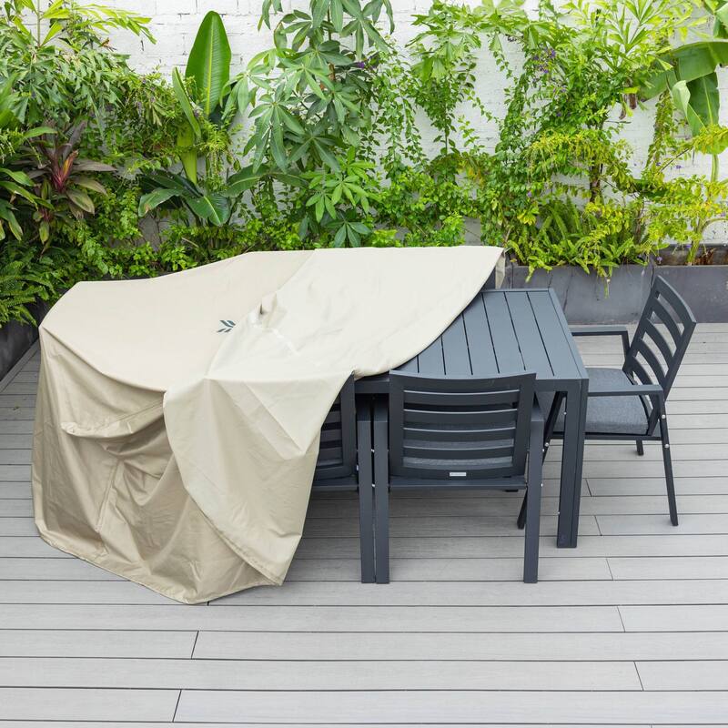 LeisureMod Chelsea Outdoor Rain Cover for 63" & 87" Patio Dining Set - Durable Furniture Cover