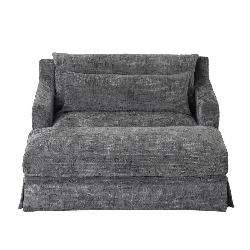 Chenille Sofa Bed with Extra-Deep Seat by Harper&Bright Designs