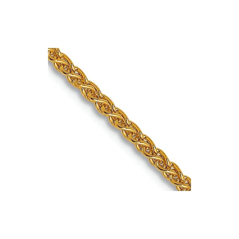Curata 14k Yellow Gold 1.2mm Wheat Spiga Chain Necklace (Lobster)Length Options: 16 18 20