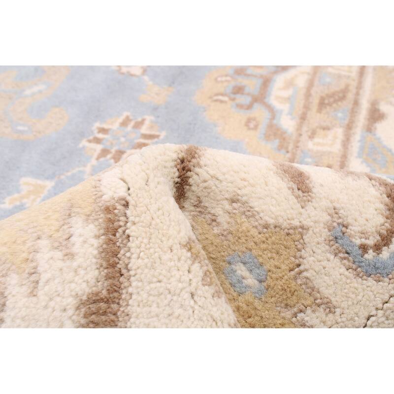 ECARPETGALLERY Hand-knotted Royal Oushak Light Blue Wool Rug - 6'2 x 8'10
