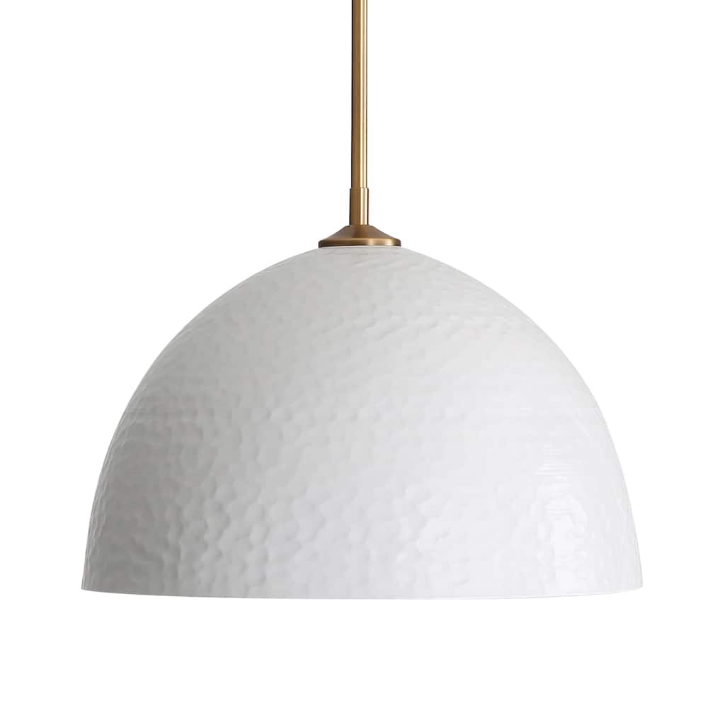 Golden Lighting Shepard 1-light Pendant in Modern Brass and Matte White shade - Large Pendant