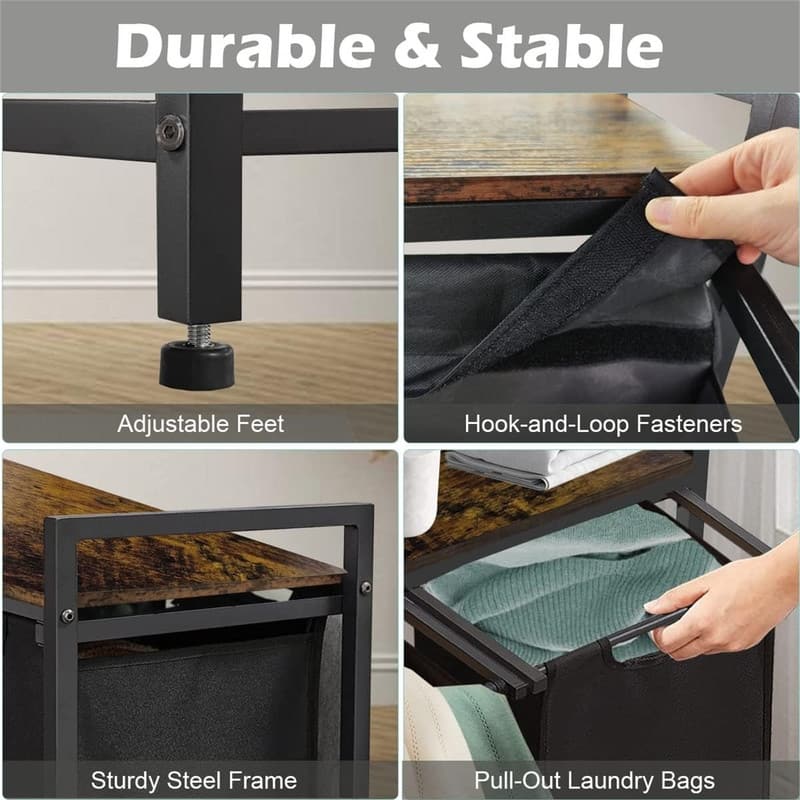 Large Laundry Hamper Sorter with 3 Removable