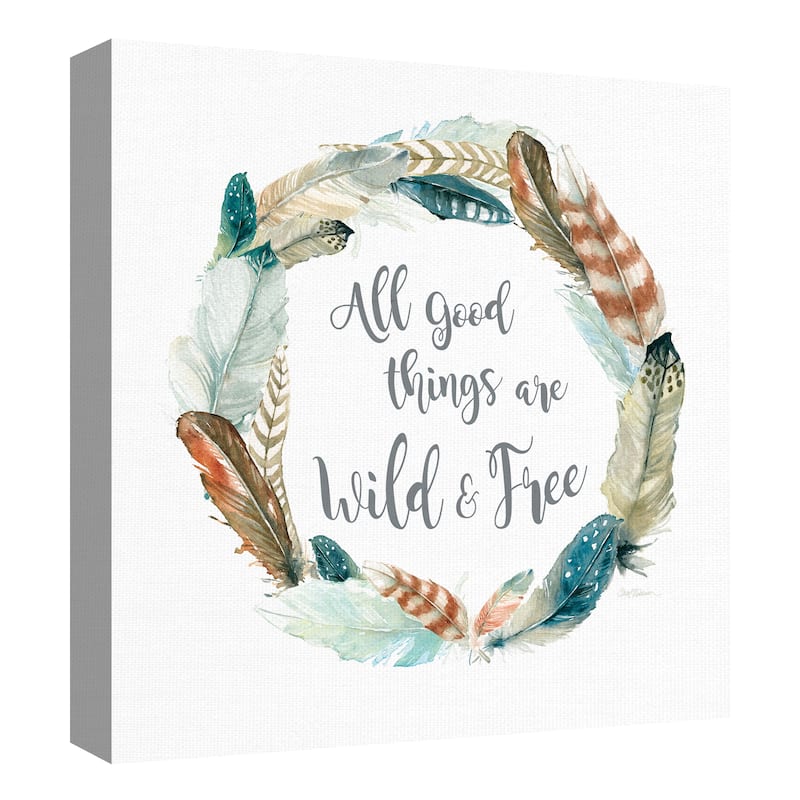 Feather Wild and Free by Carol Robinson Canvas Art Print