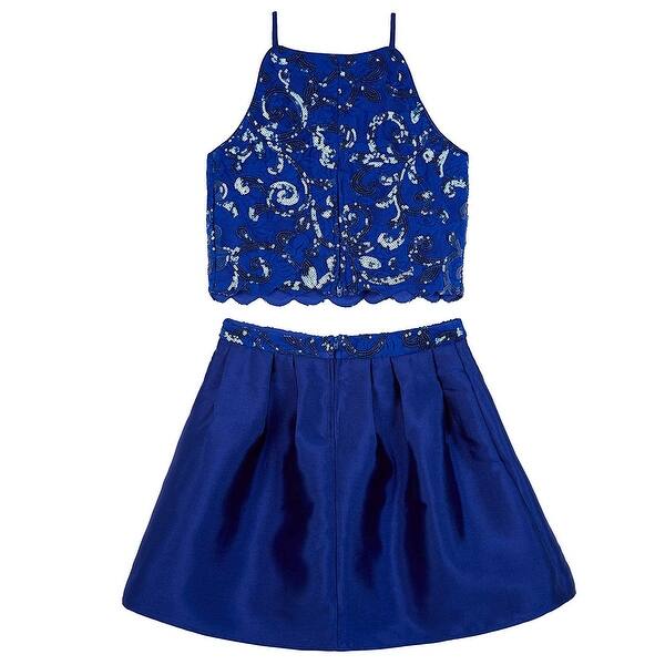Shop Amy Byer Girls Big 2 Piece Dress Set Neon Cobalt 12 Neon