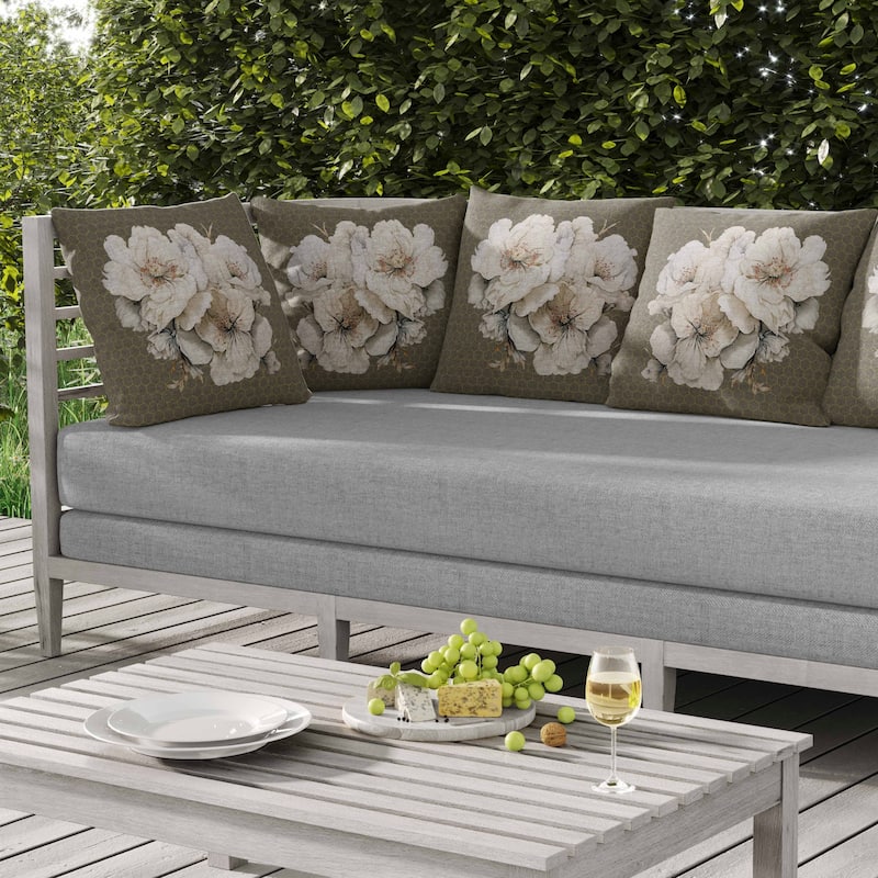 Magnolia Majesty Indoor/Outdoor Reversible Throw Pillow Aloe and Green