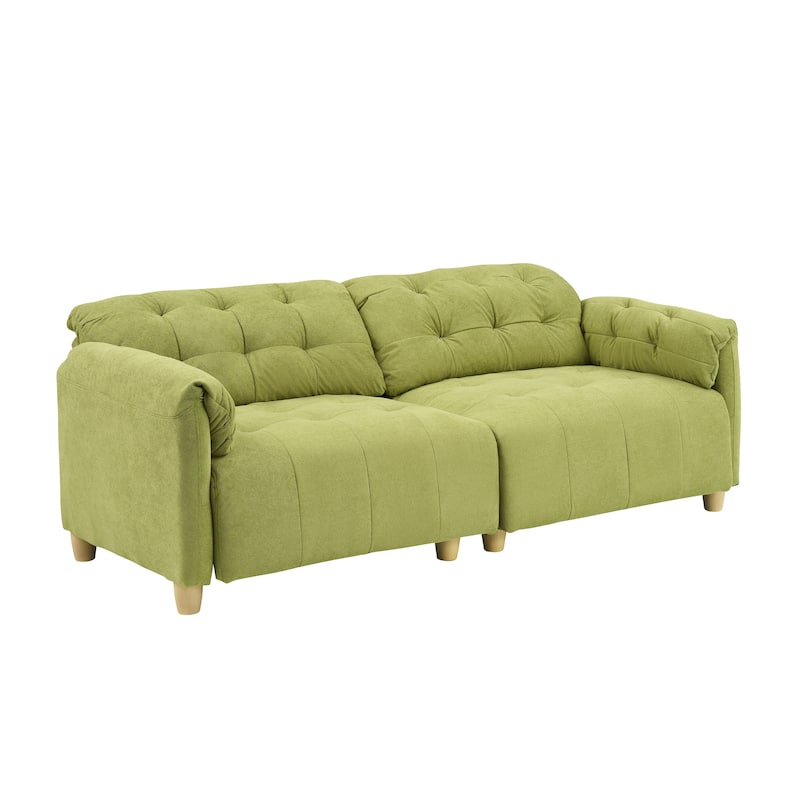 Cloud Loveseat Sofa, Futon Sofa with Storage Space, Straight-Line Sofa with Upholstered Backrest 2-Seat Armchair